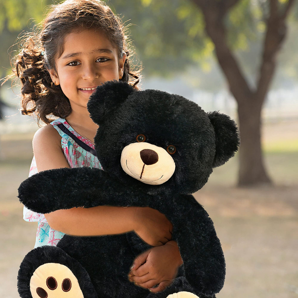 LotFancy Teddy Bear Stuffed Animals, 20 inch Soft Cuddly Plush Black Bear, Cute Toy with Footprints, Gift for Kids Baby Toddlers on Baby Shower, Birthday, Christmas, Easter Decoration