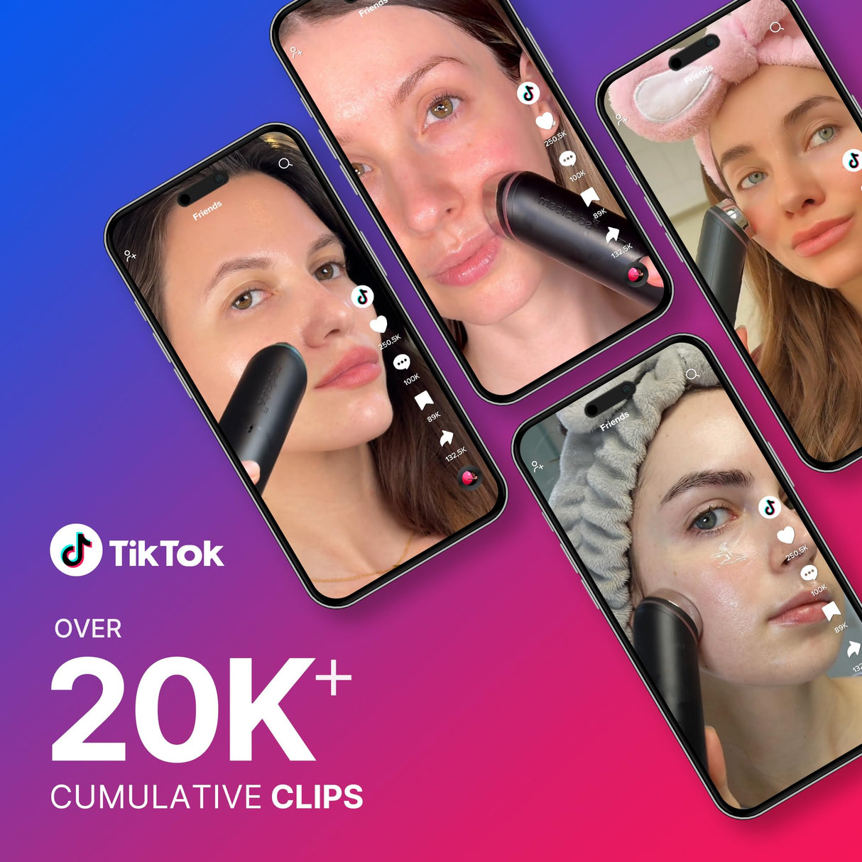 medicube Affordable Pink Routine Duo: Age-R Booster Pro Pink | 6-in-1 Real Glass Glow Beauty Massager and PDRN Peptide Serum