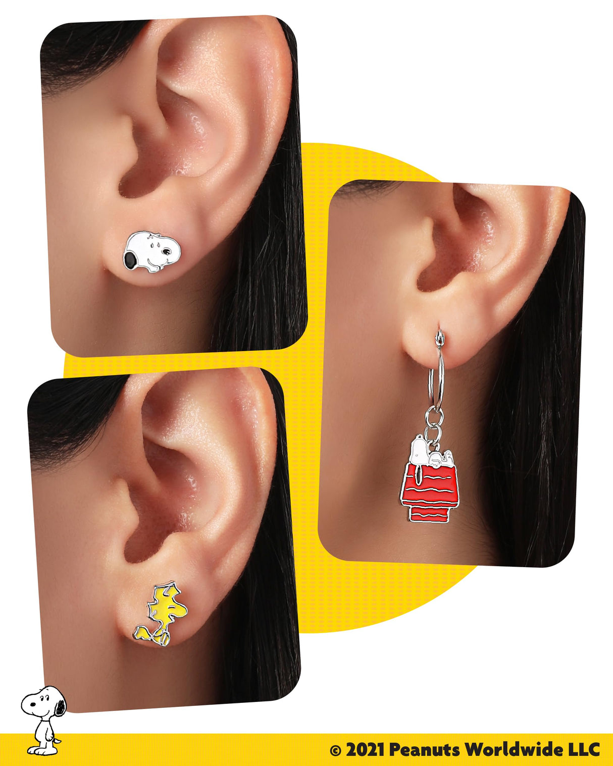 SALLY ROSE Peanuts Woodstock and Snoopy Earrings Pack of 6 Pairs Official