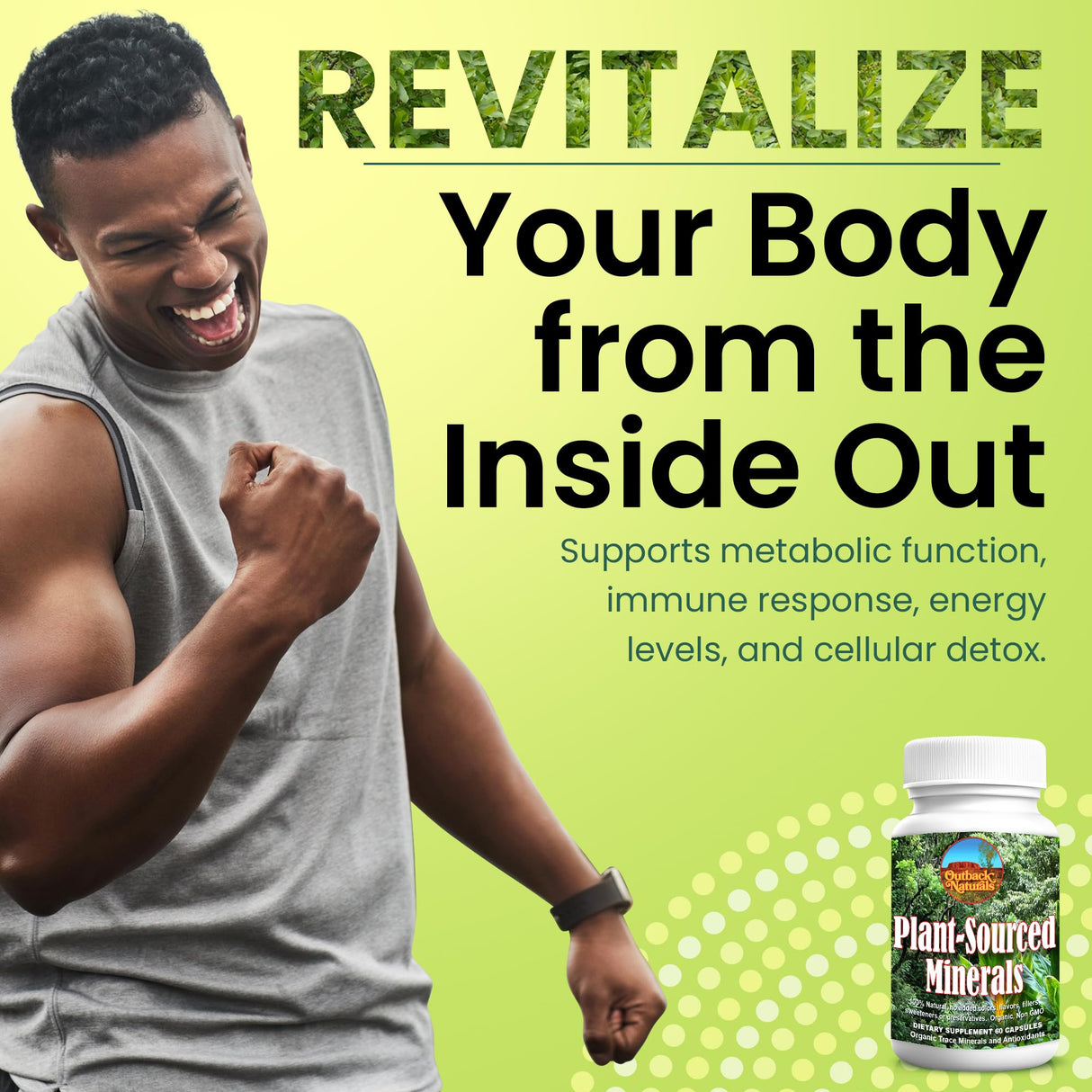 Outback Naturals Fulvic Humic Mineral Blend of Plant-Sourced Trace Minerals, Fulvic & Humic Extracts for Immune Support, Vitality, Hydration & General Health - Pure Body Essentials - 60 Capsules