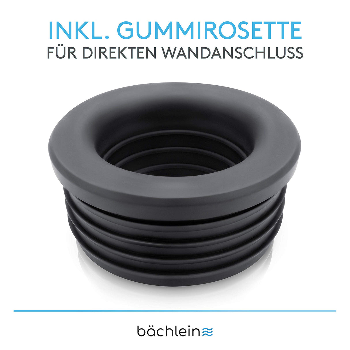 Bächlein Flexible Drain Hose for washbasin - G 1 1/4" x 32 mm, extendable from 320-800mm, Odour Trap Individually Adjustable