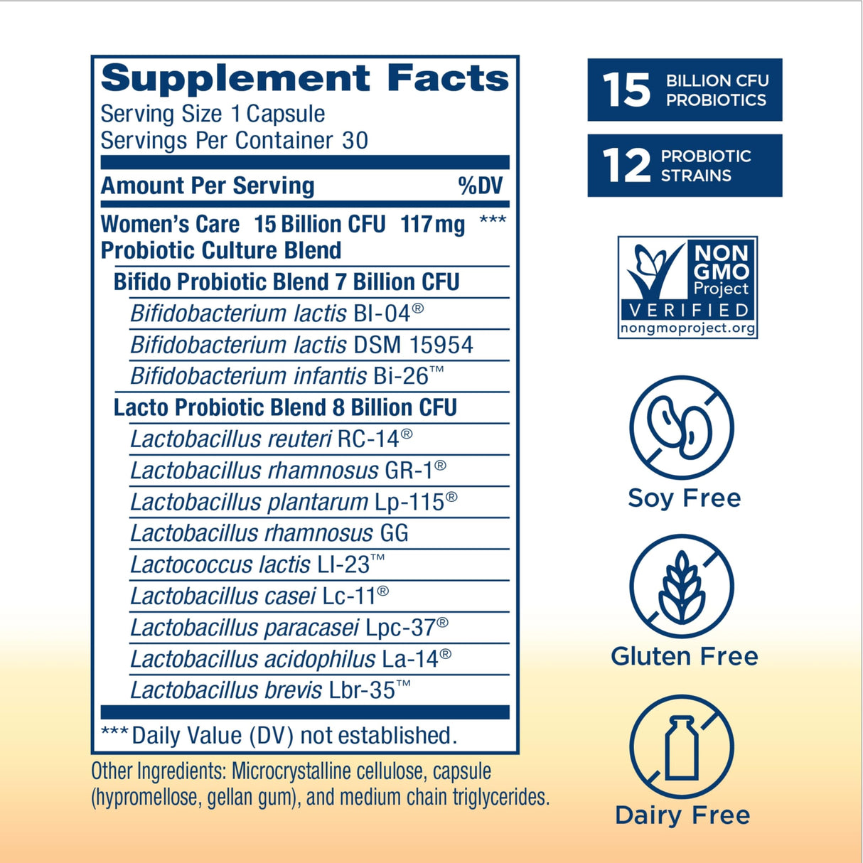 Renew Life Women's Probiotic Capsules, Supports pH Balance for Women, Vaginal, Urinary, Digestive and Immune Health, L. Rhamnosus GG, Dairy, Soy and Gluten-Free, 15 Billion CFU - 30 Ct