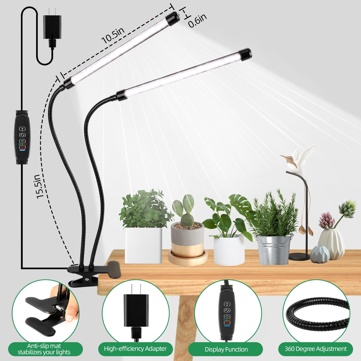 EWPJDK Grow Light 6500K Full Spectrum Plant Grow Lights 84 LED Plant Light with Clip Grow Lamp for Indoor Plants Growing Lamps(1PCS)