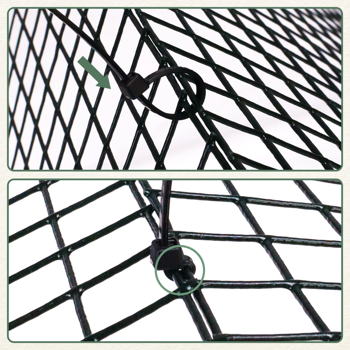 Warmfarm 12 Pics DIY Metal Plant Protectors from Deer, Garden Fencing Animal Barrier Size 11.8 * 11.8 inches, Mesh Plant Cage Chicken Wire Cloche for Plants with Stakes and Nylon Cables (12 Pcs)
