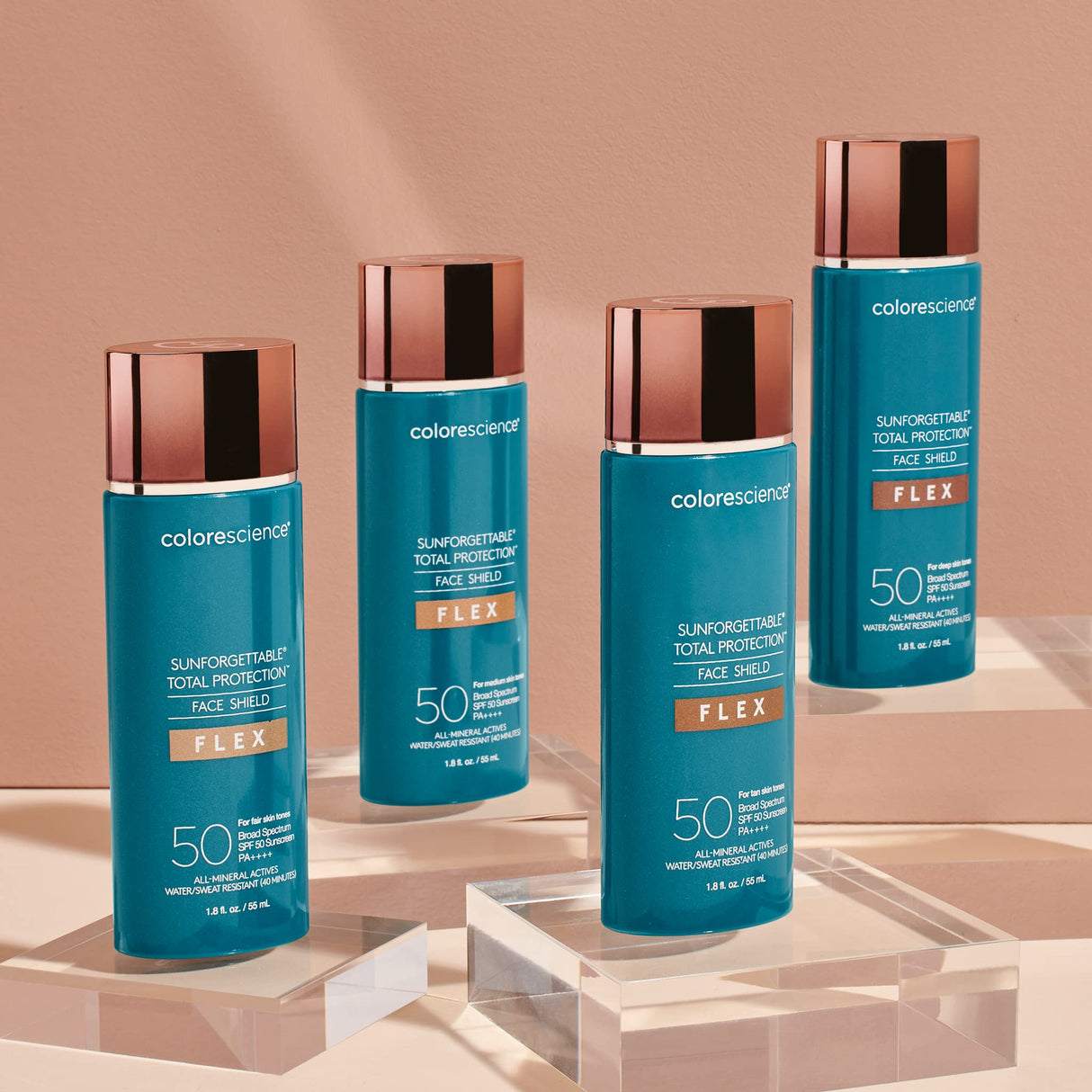 Colorescience 50 to 70 SPF Total Protection Face Shield Flex SPF 50, Zinc Oxide Formula, Tan, 1.8 fl. oz.