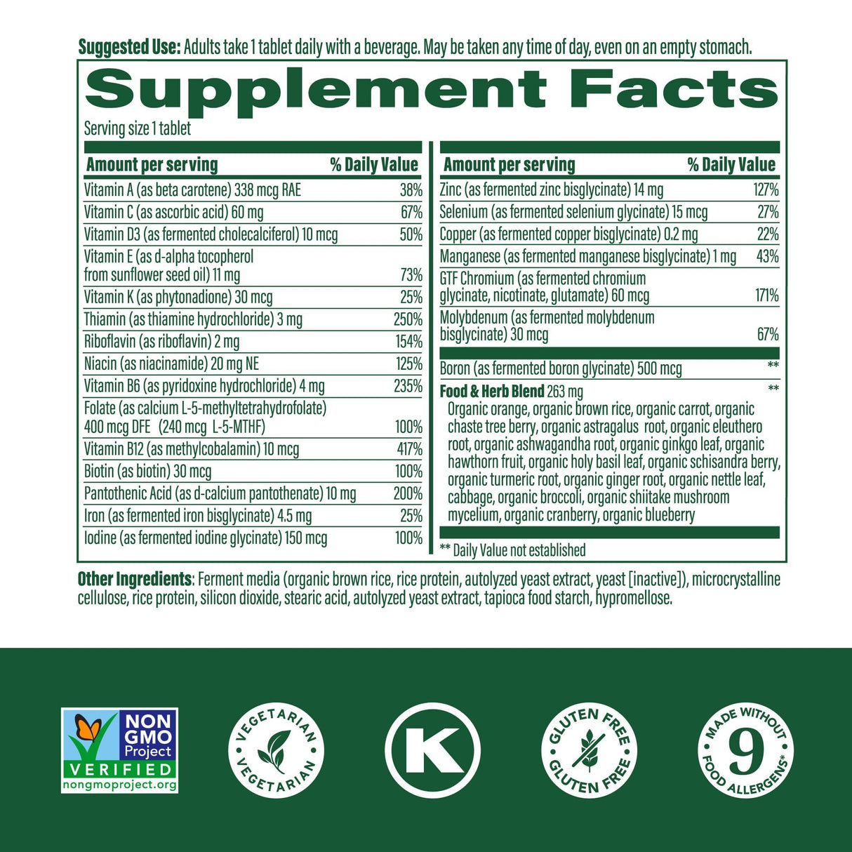 MegaFood Women's 40+ One Daily Multivitamin for Women - with Vitamin B12, B6, C, D, Zinc & Iron – Plus Real Food - Immune Support - Bone Health - Non-GMO - Vegetarian - 90 Tabs