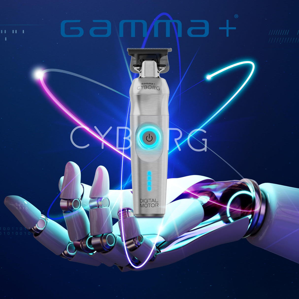 GAMMA+ Cyborg Professional Meta Cordless Ergonomicl Hair Trimmer with Digital Brushless Motor