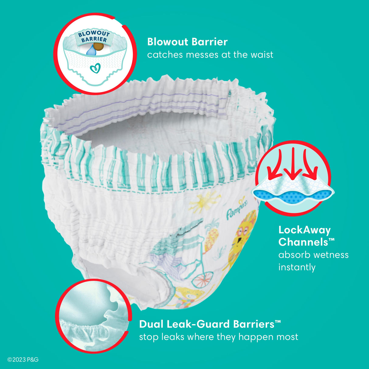 Pampers Diapers - Cruisers 360 - Size 6, 48 Count, Babyproof up to 100% Leakproof Pull-On Diaper
