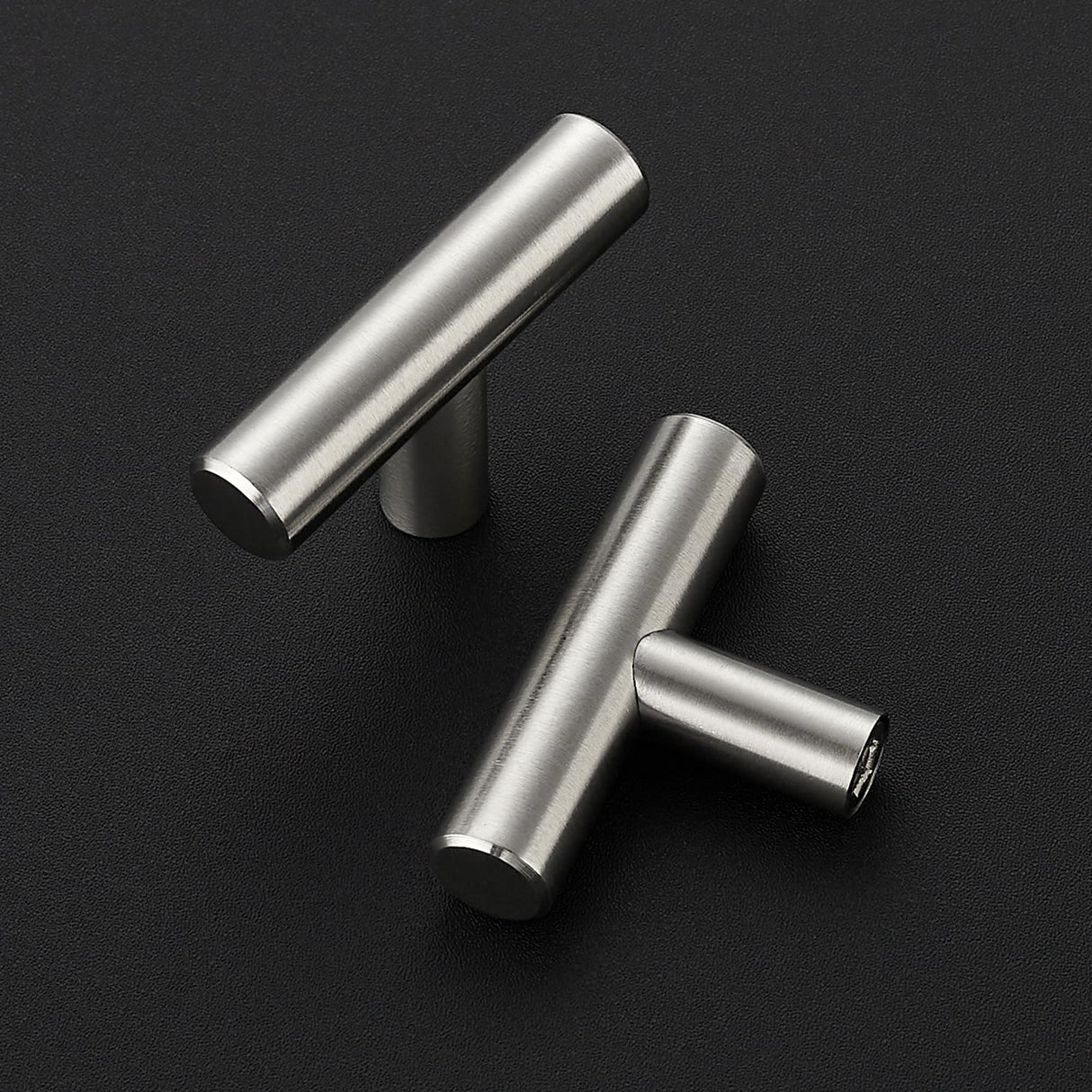 Ravinte Decor 30 Pack Brushed Nickel Cabinet Knobs - Kitchen Silver Pulls for Drawer Stainless Steel Dresser Hardware 2in Length Single Hole T Bar, RDT50LS30