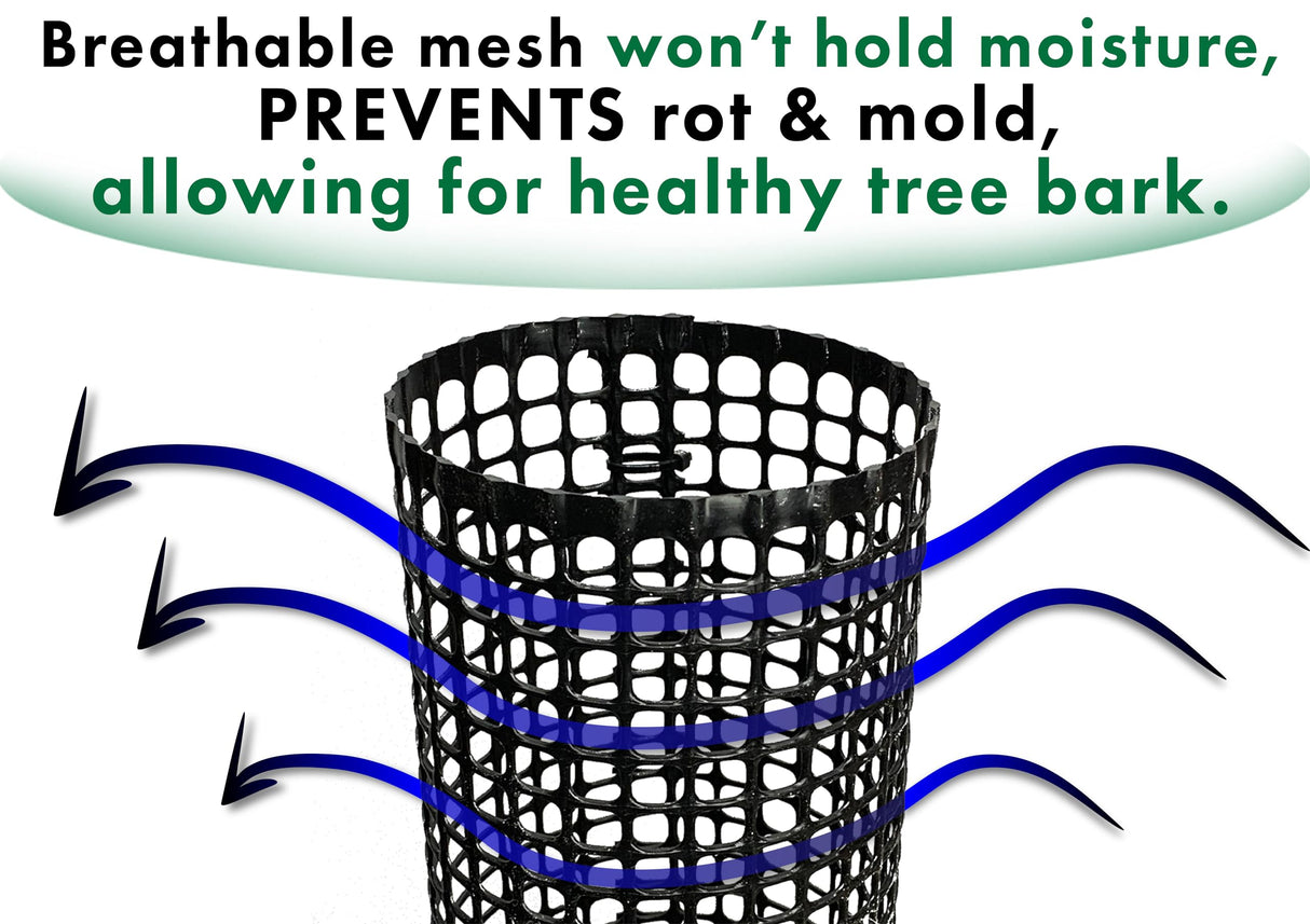 Voglund Nursery Mesh Tree Bark Protector Guard 36 Inches Tall (5 Pack) Heavy Duty Plastic with Zip Ties
