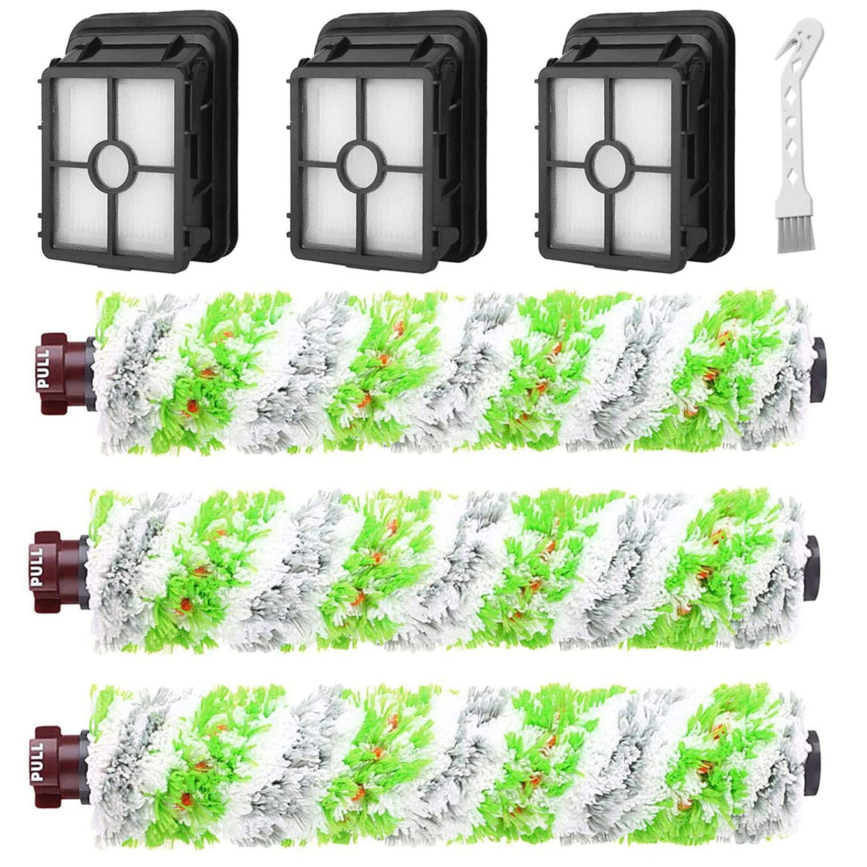 Bvhonwe 6 Pack Replacement Parts for bissell CrossWave Pet Pro 2306A & CrossWave 1785 Series 3888A Vacuum Cleaner, 3 Pack 2460 Brush Rolls,3 Pack 1866 Filters,Compare to Part 1613568&161-3568,1608684