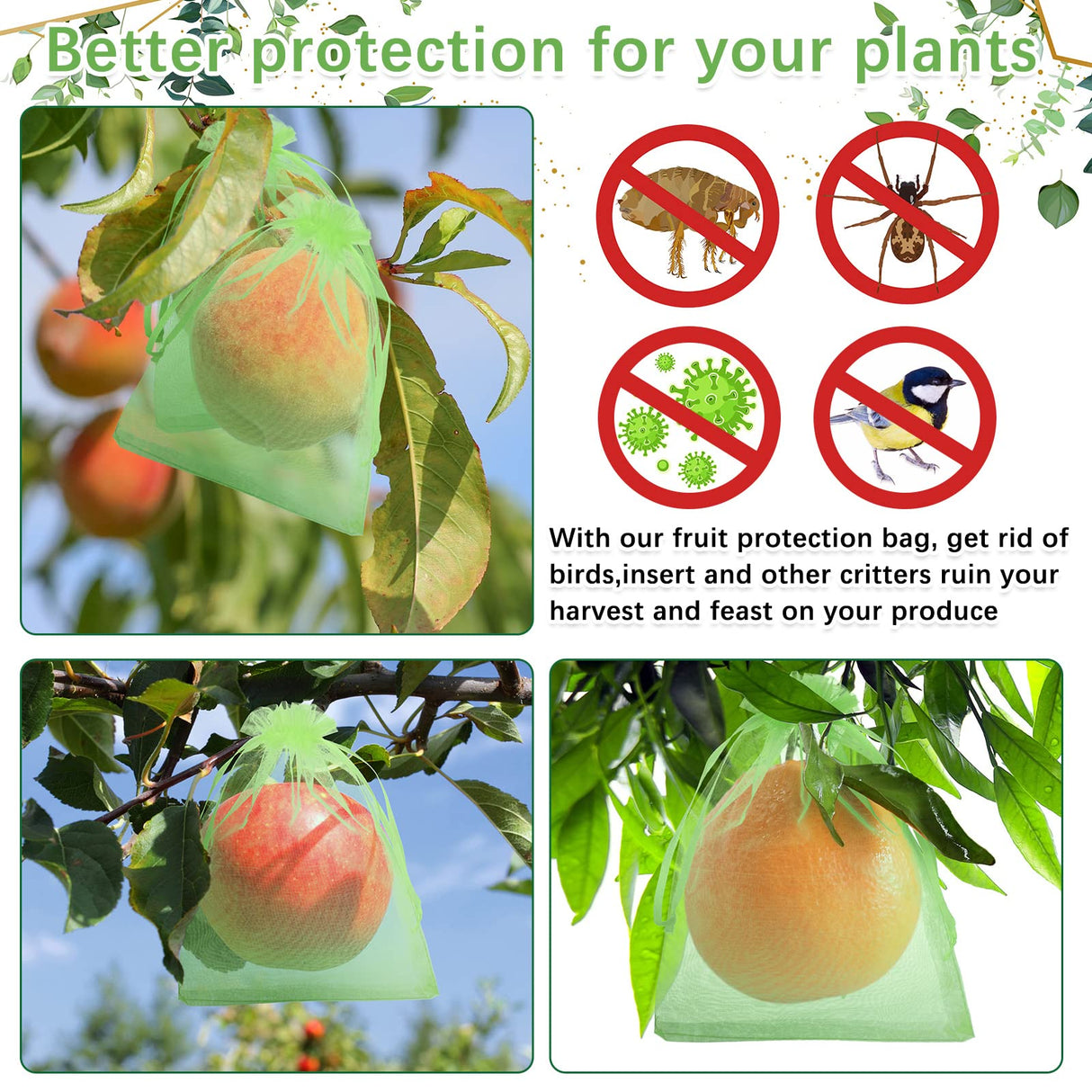Boao 200 Pcs Fruit Protection Bags