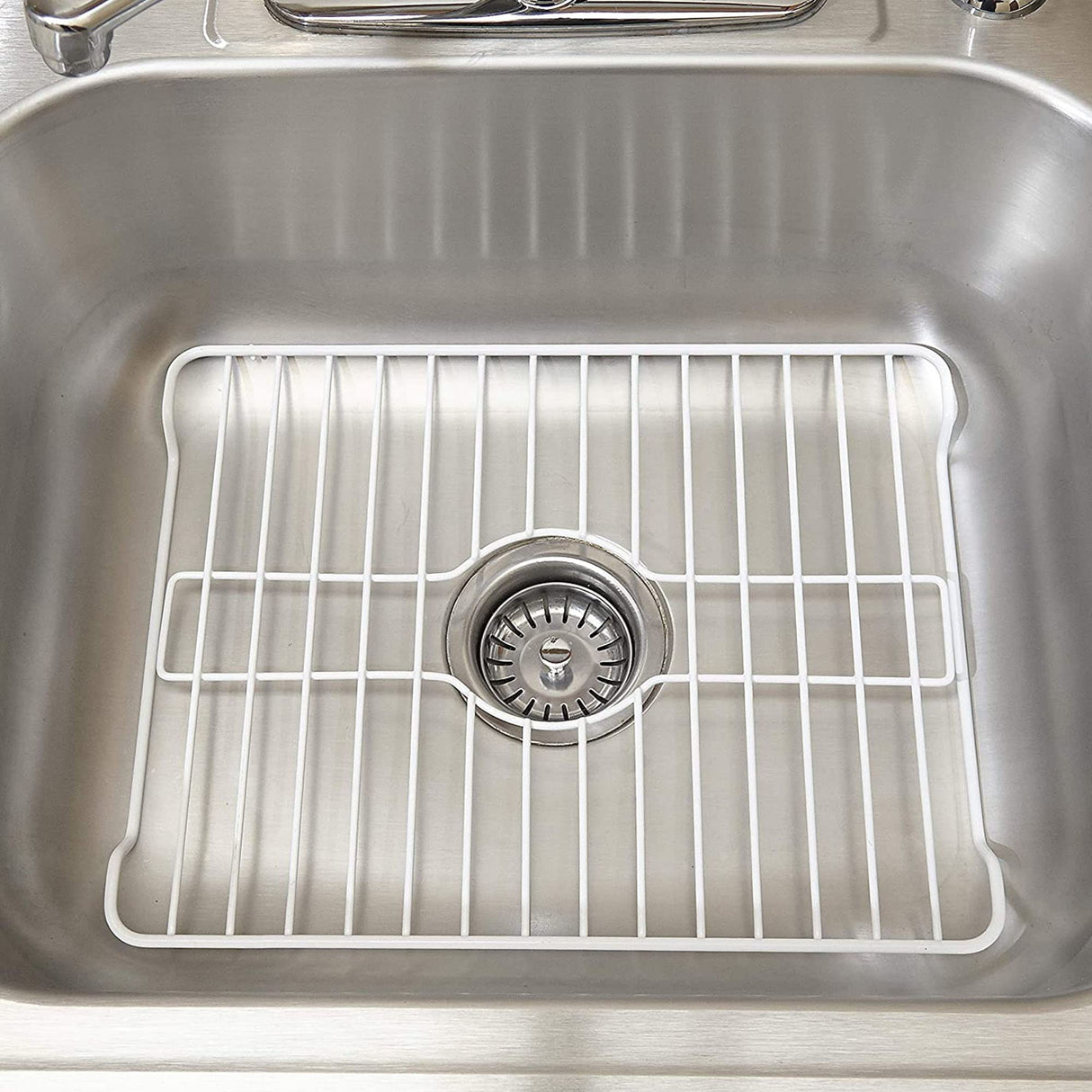 Better Houseware Sink Protectors for Kitchen Sink, Protective Metal Grid, 18.1x12.3x1 inches, White Kitchen Sink Mat to Shield Sink Base from Scratches, Rust-Resistant Coating, L