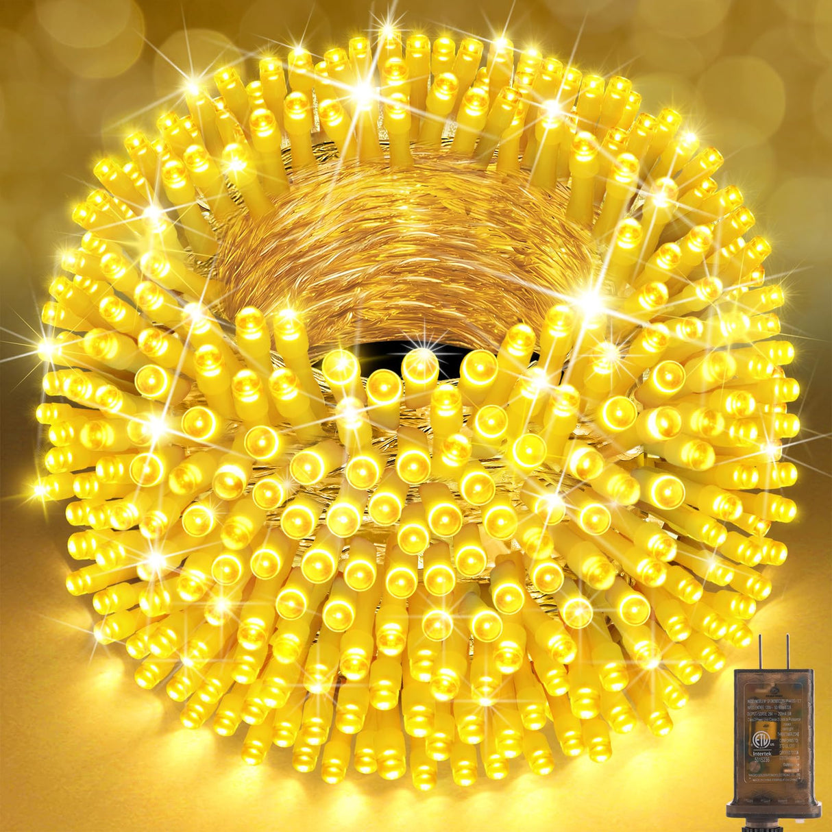 SAUIRS 403FT 1000 LED Christmas Lights Outdoor String Lights with 8 Modes Timer Waterproof Fairy Light Plug in for Outside Indoor Party Xmas Palm Tree Yard Wedding Decorations(Warm White)