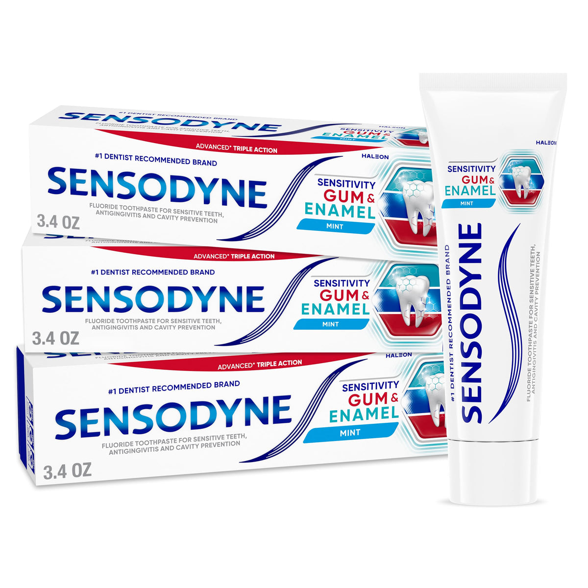 Sensodyne Sensitivity Gum and Enamel Toothpaste, 3.4 Ounces x 3
