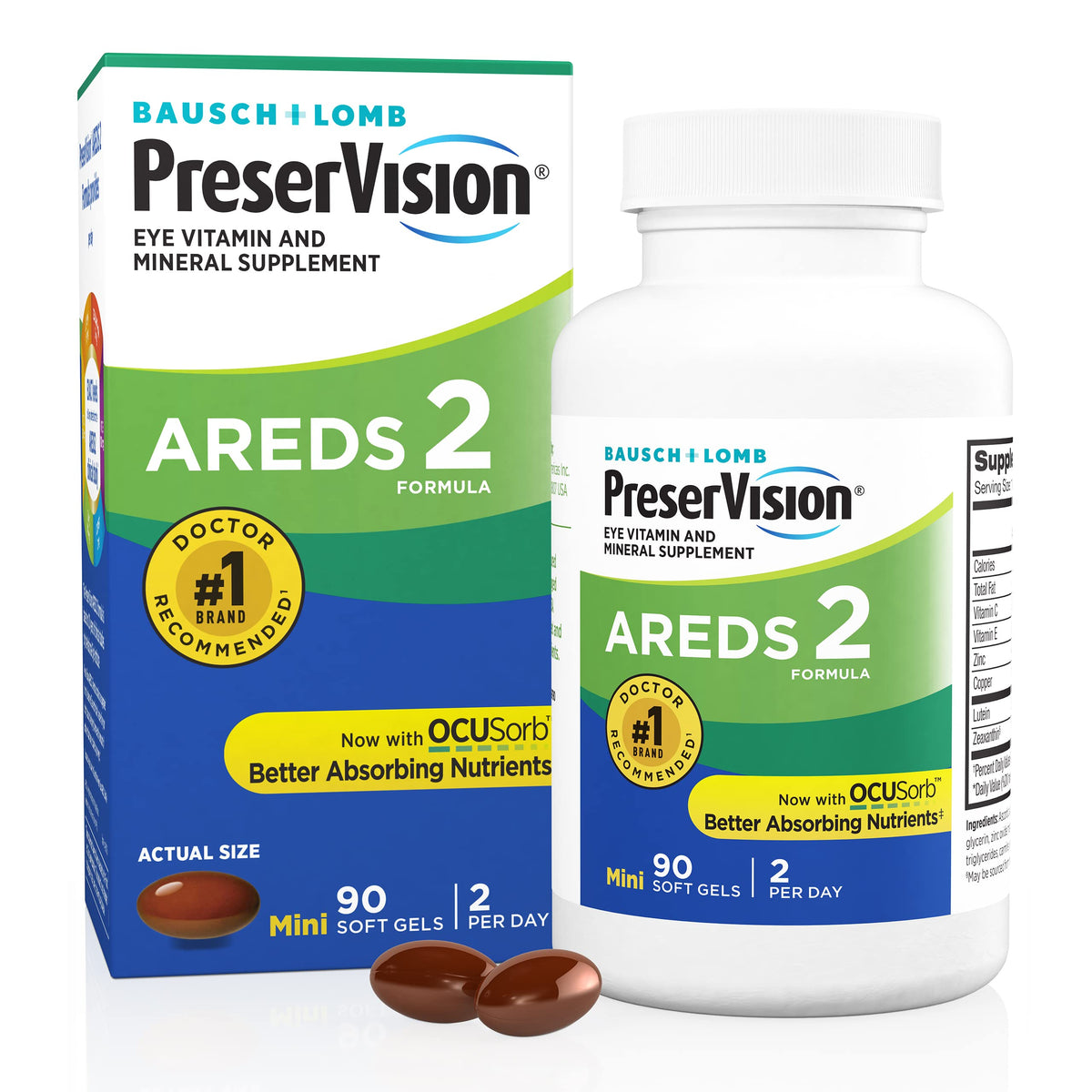 PreserVision AREDS 2 Eye Vitamins Lutein Zeaxanthin Supplement 90 Softgels