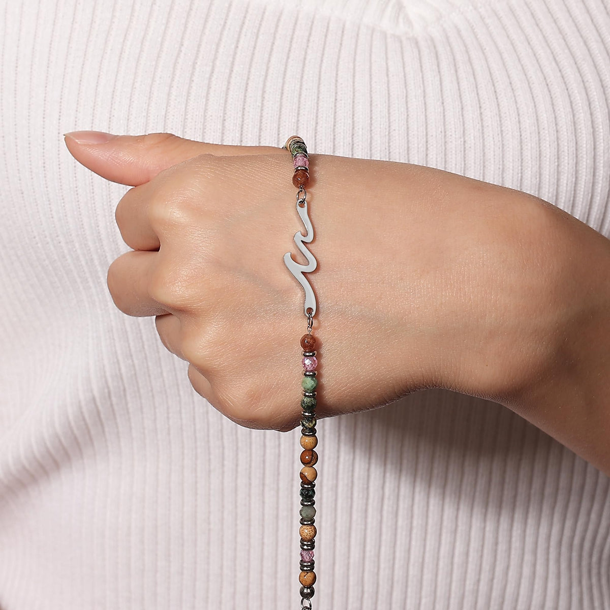 TONY & SANDY Birthday Gifts for Women, Unique Bday Wave Bracelet