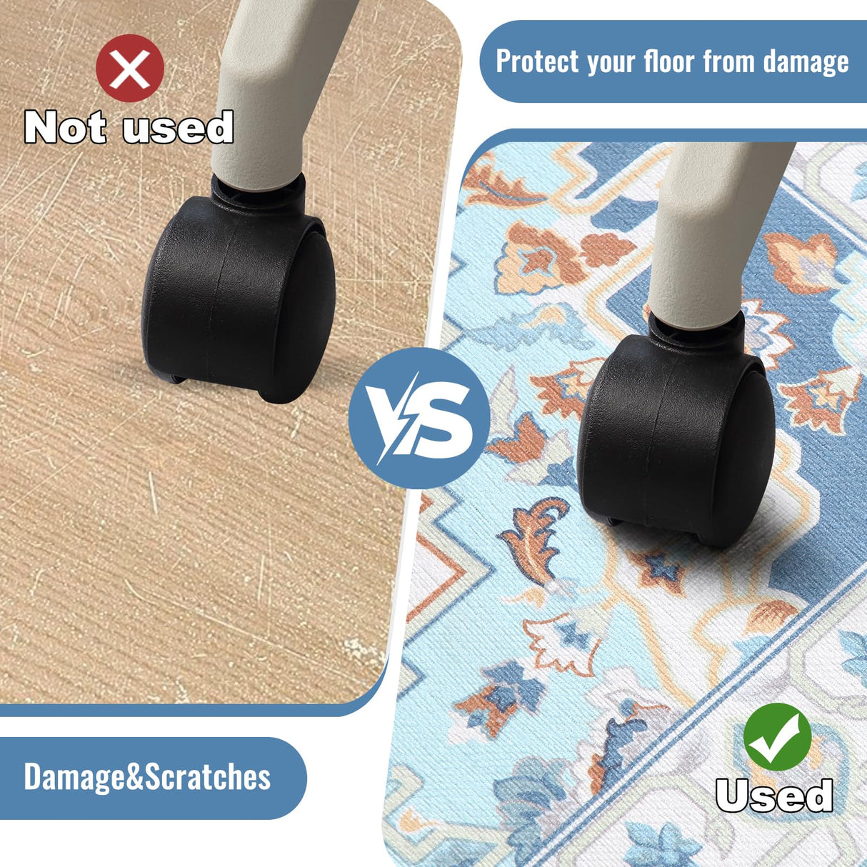 Office Chair Mat,36’’ X 48’’ Chair Mats with Non-Slip Backing,Modern Desk Chair Mat,Offices Chair Mats for Hardwood Floor,Office Rug Easy to Move,Floor Mat for Offices Chair Cleaned Easily