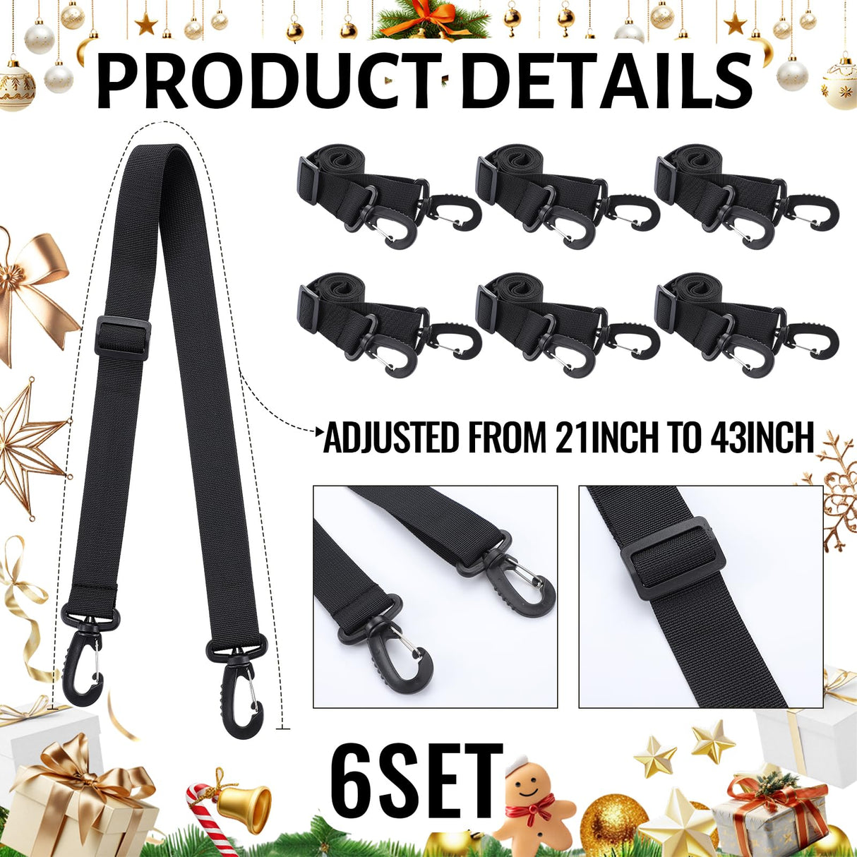 Vincreem 6 Pcs Christmas Garage Door Banner Clamps Halloween Garage Door Backdrop Installation Kit Clips Large Banner Cover Hanging Hooks Tools Mural Clip for Xmas Home Party Decorations(43.3 Inches)