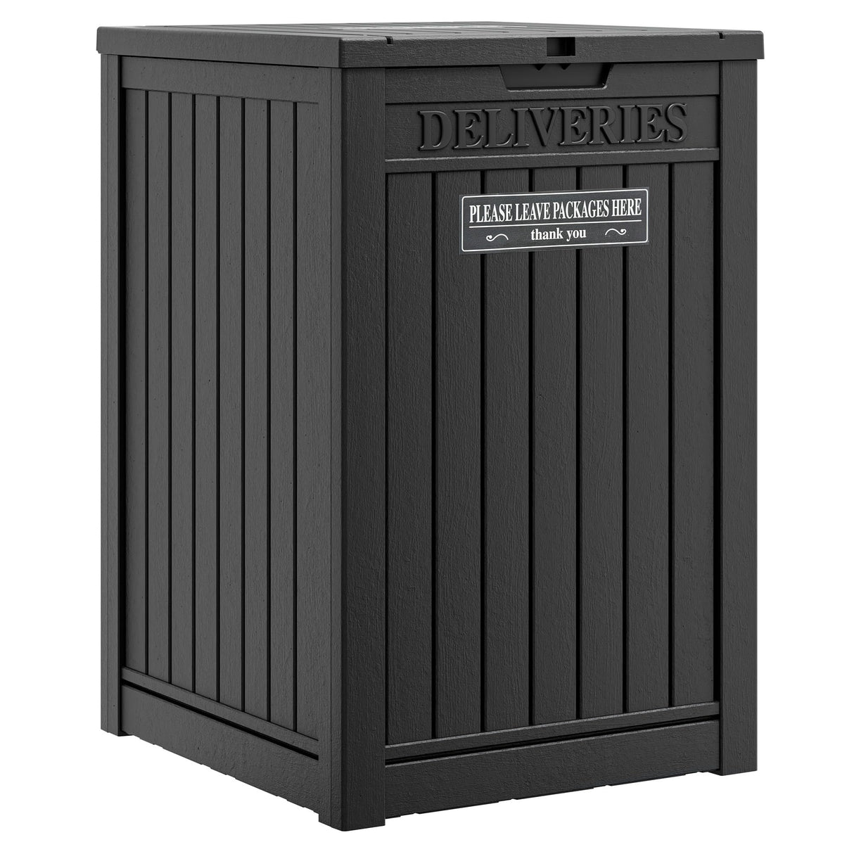 GULAIMOAO Package Delivery Box for Outside, Storage Box with Lockable Secure, Outdoor Resin Package Drop Container Waterproof for Backyard, Garden, Patio & Lawn, Black
