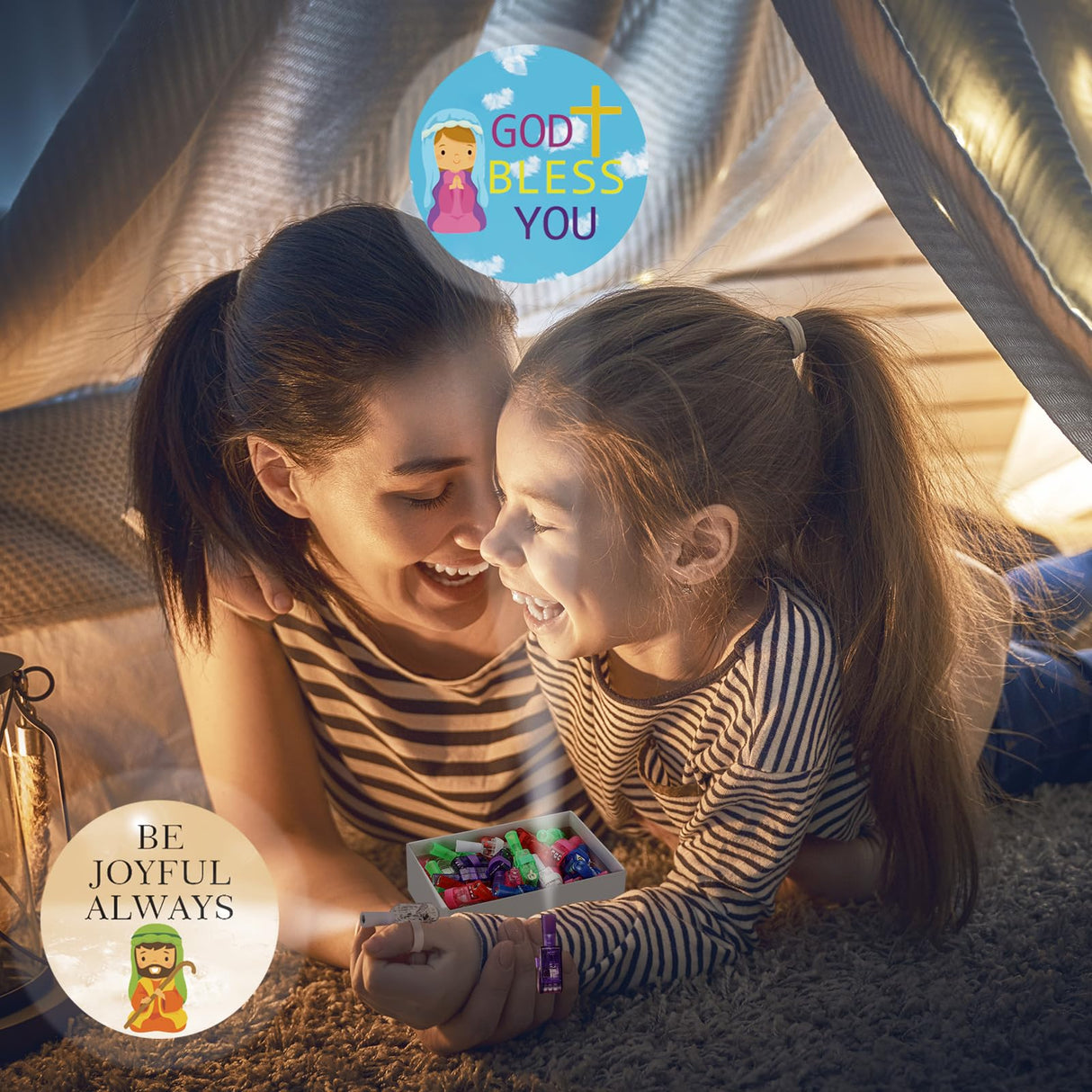 Tuanse 36 Pcs Halloween Christian Finger Lights Gifts Bulk Christian Bible Jesus Church Finger Flashlights Glow in the Dark Religious Inspirational Party Favors for Kids Christmas Halloween Gifts