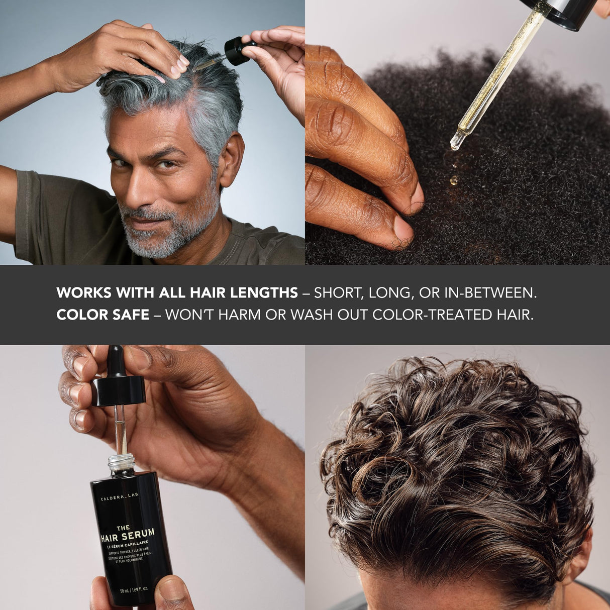 Caldera + Lab The Hair Serum | Men’s Thickening Serum for Thinning & Receding Hair, Supports Fuller & Stronger-Looking Hair, Dermatologically Tested - All Hair Types