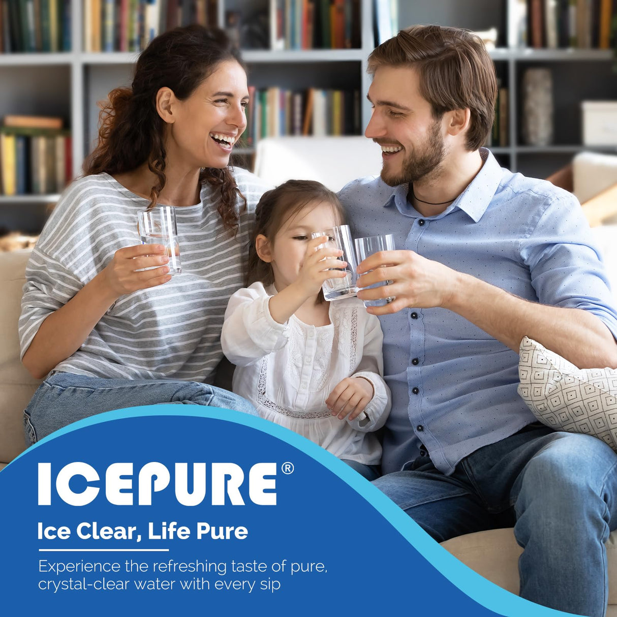 ICEPURE 4396508 Refrigerator Water Filter Replacement for EveryDrop Filter 5, EDR5RXD1, Whirlpool 4392857, NL300, 4396510, 4396509, 4396547, LC400V, 4396510p, WF-NLC240V,PNL240V, 2PACK