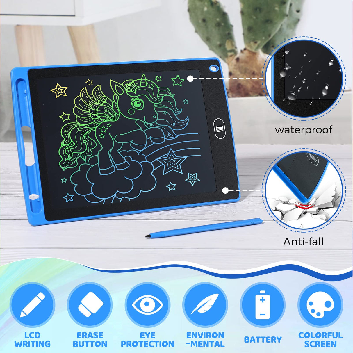 Zhehao 32Pcs LCD Writing Tablet for Kids Bulk 8.5 Inch Colorful Doodle Board Tablet Erasable Doodle Pad Educational Toy Christmas Birthday Gift for Boys Girl Age 3-10(Blue, Red, Green, Pink)