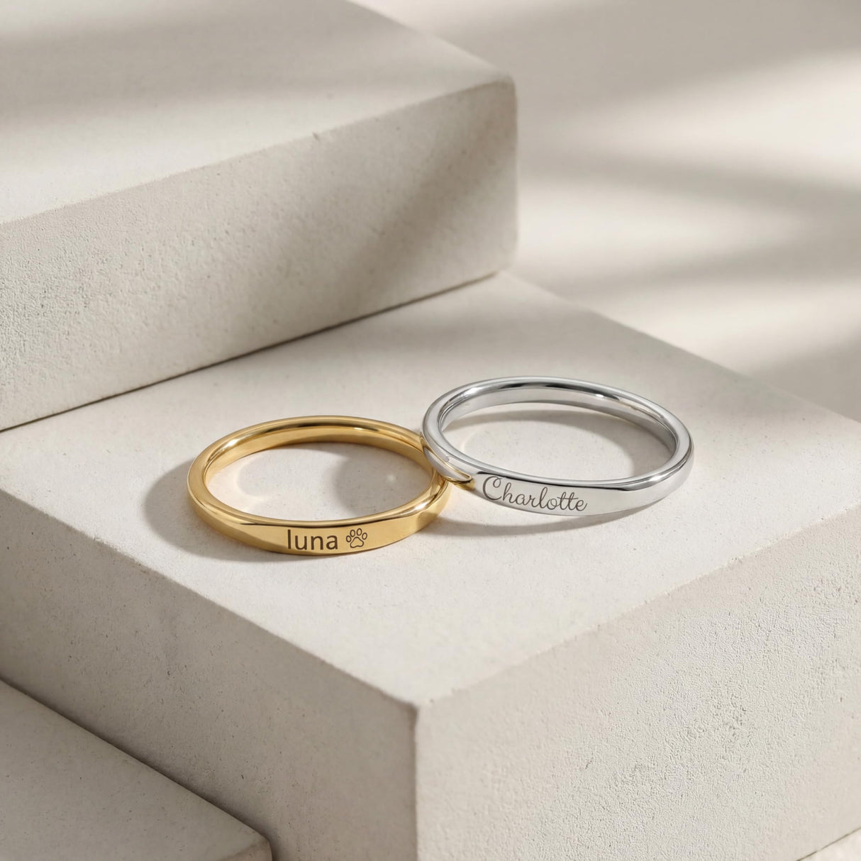 Engraved Rings for Women, Custom Name Ring and Personalized Rings for Women