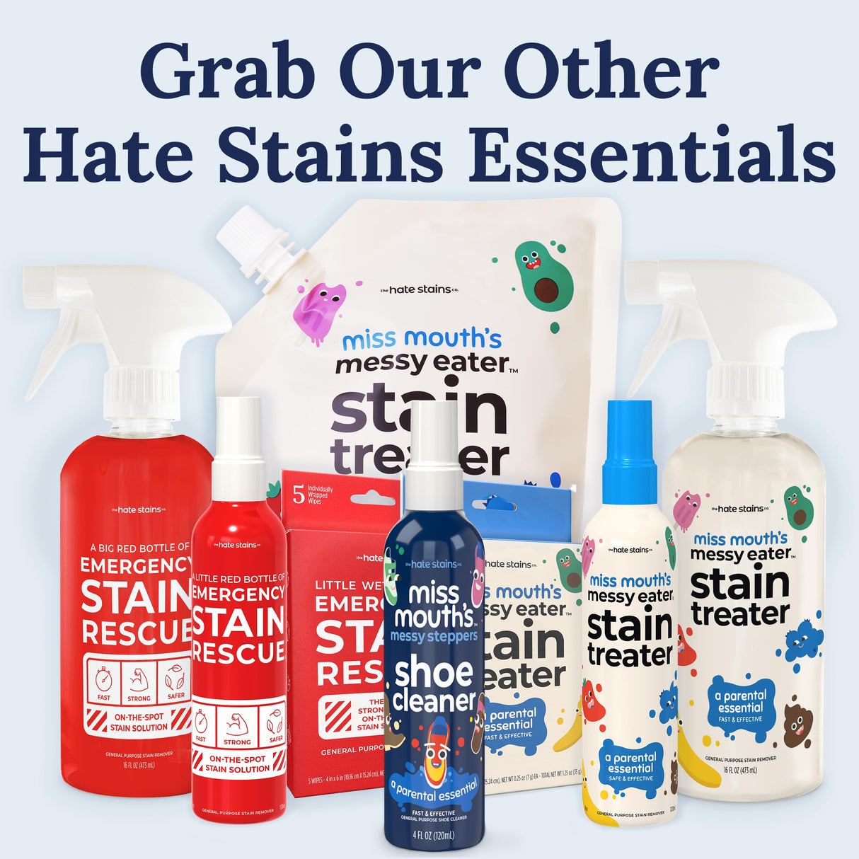 Miss Mouth's Messy Eater Stain Treater Spray - 4oz 3 Pack Stain Remover - Newborn & Baby Essentials - No Dry Cleaning Food, Grease, Coffee Off Laundry, Underwear, Fabric