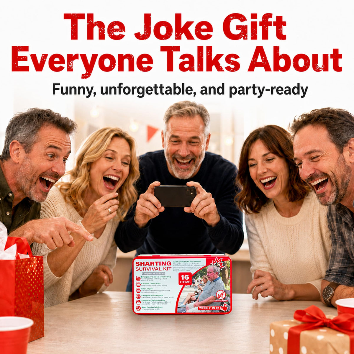 Hawkrown Sharting Survival Kit - Funny Gag & White Elephant Gifts for Men