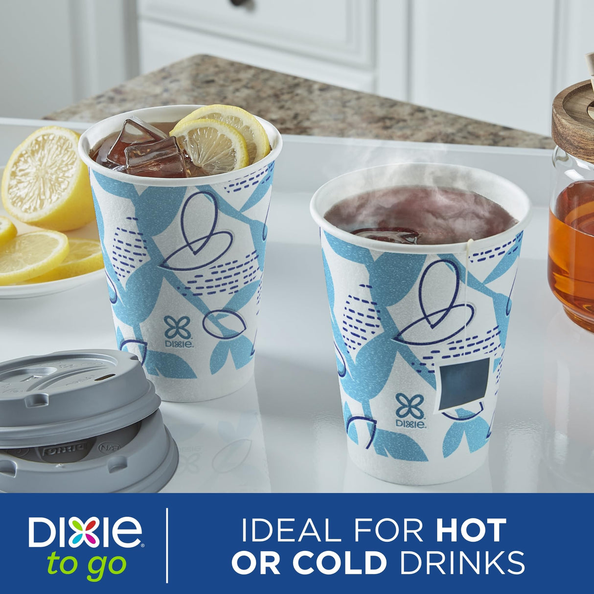 Dixie To Go Paper Coffee Cups With Lids, 12 oz, 66 ct, Disposable Insulated Paper Cups for On-The-Go Hot or Cold Beverages