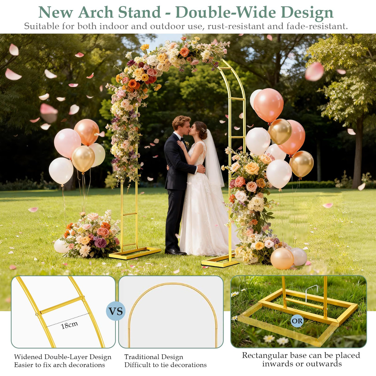 WellSign Balloon Arch Stand 7.2FTx4.3FT Trellis for Climbing Plants Outdoor