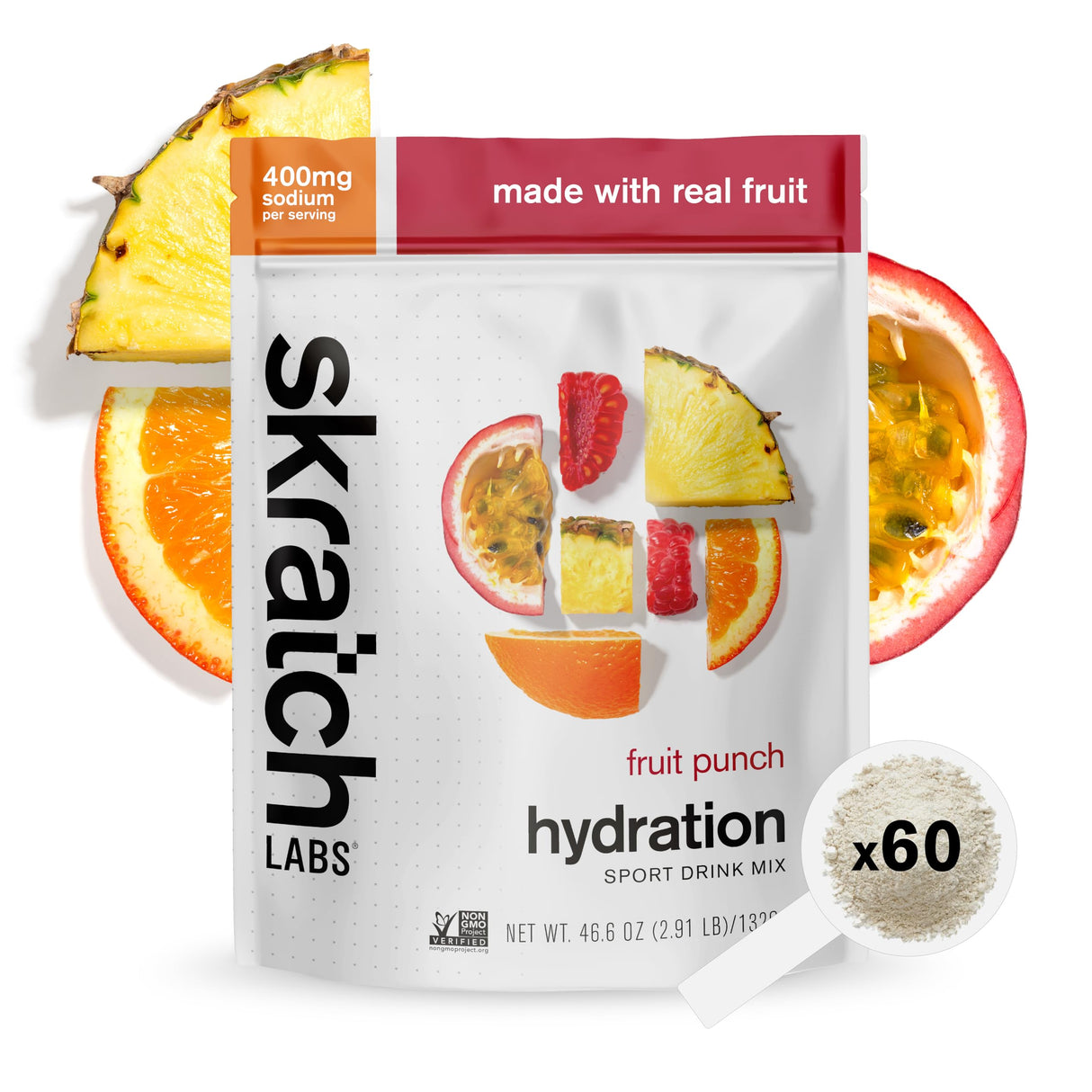 Skratch Labs Hydration Powder | Sport Drink Mix | Electrolytes Powder for Exercise, Endurance, and Performance | Fruit Punch | 60 Servings | Non-GMO, Vegan, Kosher