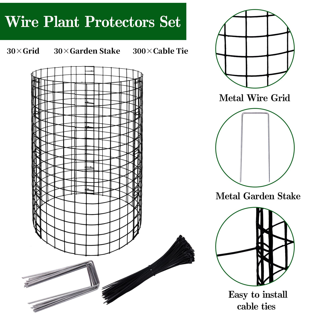 Adnee 10 Packs Wire Plant Protector from Animals - 20" H X 12" D Metal Mesh Plant Cage Covers - Sturdy Garden Bunny Barricades Chicken Wire Cloche for Plants Shrubs Vegetables Flowers