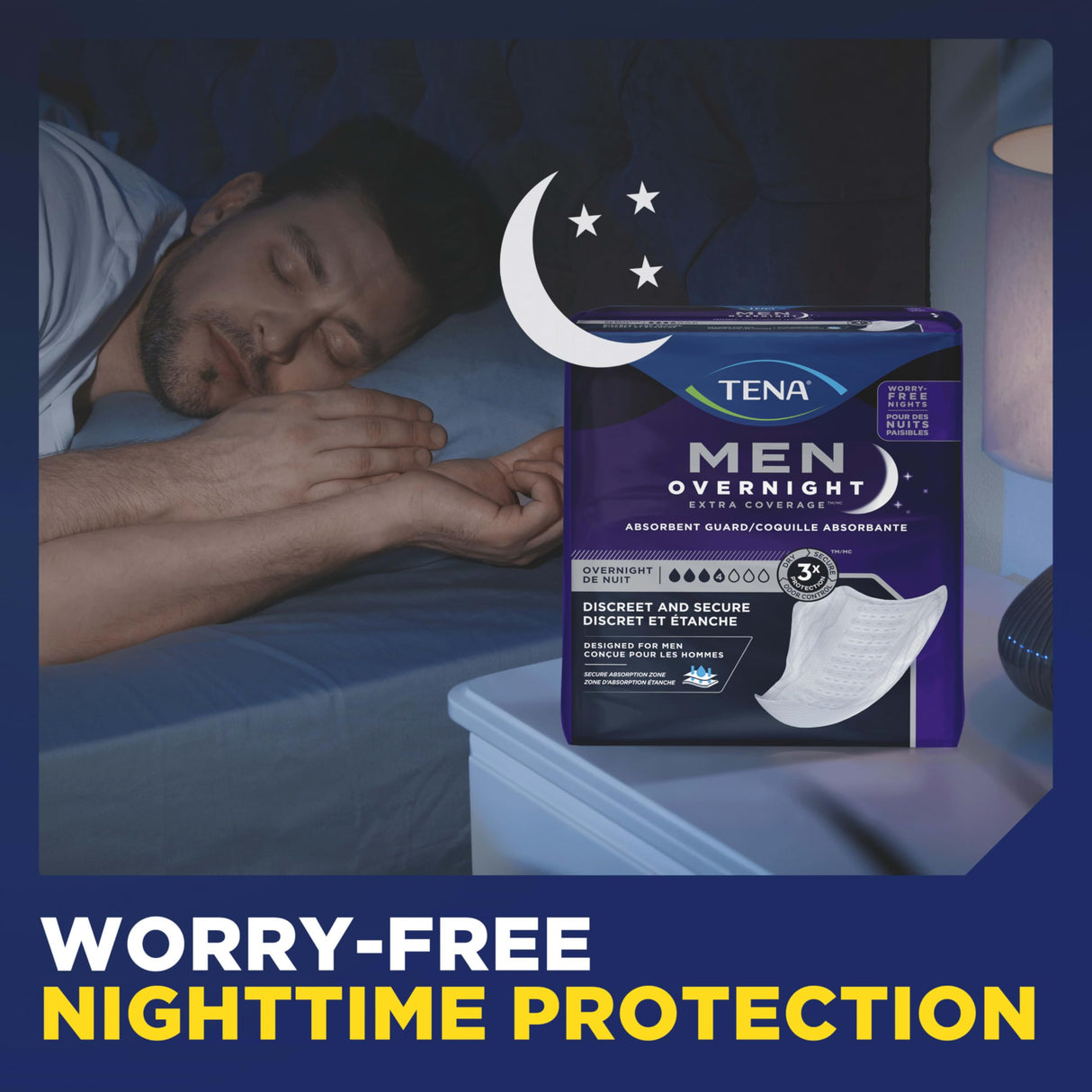 TENA Men Overnight Incontinence Guard, Bladder Control, Discrete, Overnight Absorbency, 120 Count