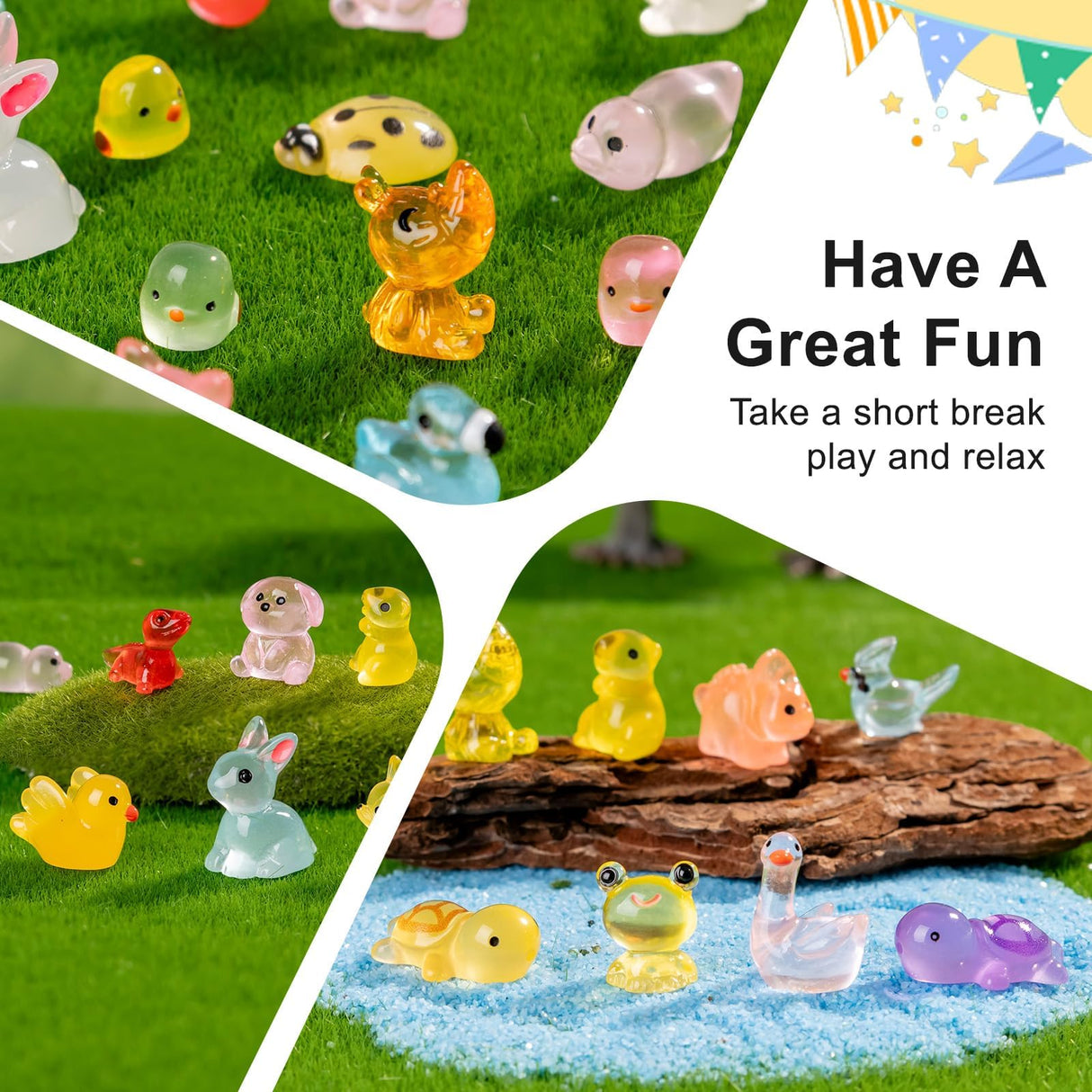 Teenzee 250 pcs Mini Resin Animals Many Styles Variety Tiny Animals Figures Miniature Little Small Animal Figurines Bulk for Micro Fairy Garden Landscape Accessories Hide Crafts Decor Aquarium