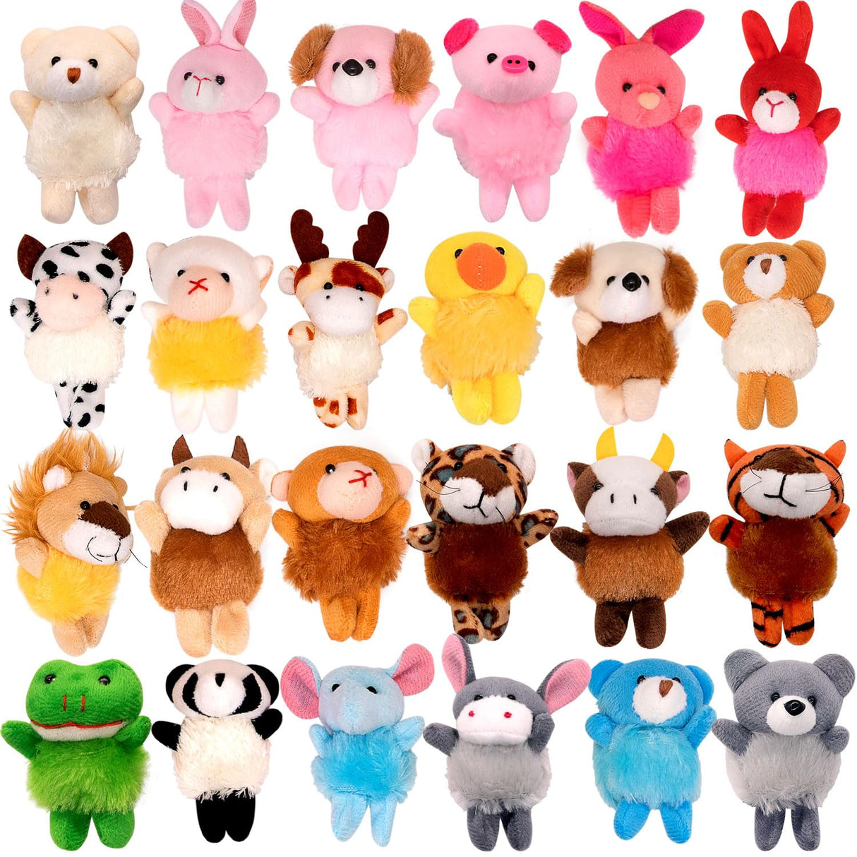 JoyRapt 24 Pack Small Stuffed Animals Bulk Gifts for Kids (2.3/2"-2.5/3.5" Each), Party Favors Toys for Girls, Easter Basket Stuffers Christmas Stocking Plushies (24PCS)