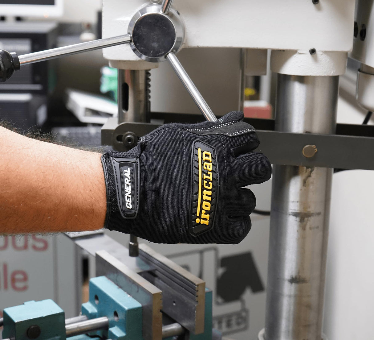 Ironclad GUG04L General Utility Spandex Gloves, Black, Large, Pair