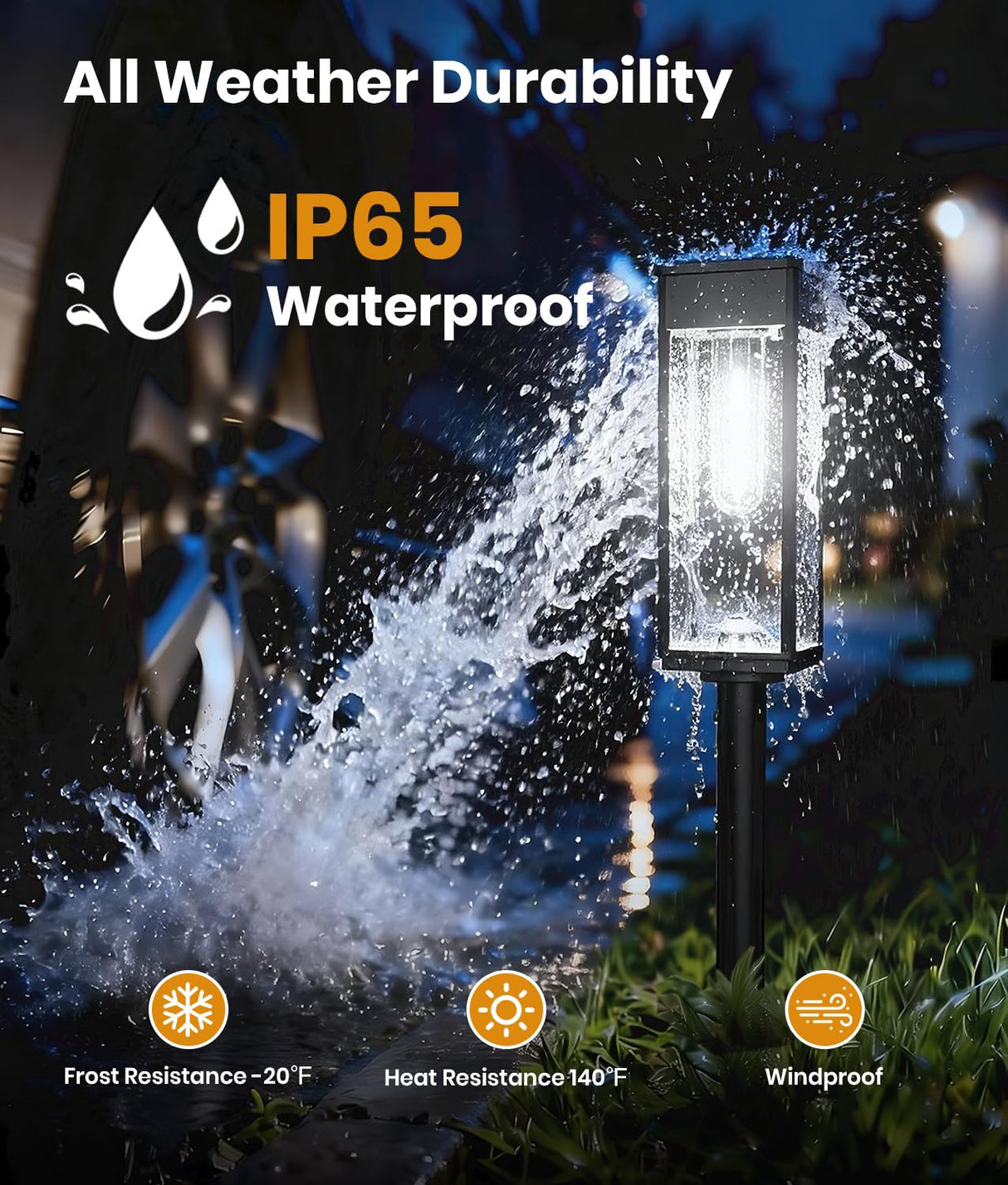ALFIOT Solar Pathway Lights Outdoor, 2 Pack Bright Solar Lights Outdoor, IP65 Waterproof Solar Garden Lights Solar Powered Landscape Lighting for Yard Patio Walkway Driveway Pathway (Cool White)