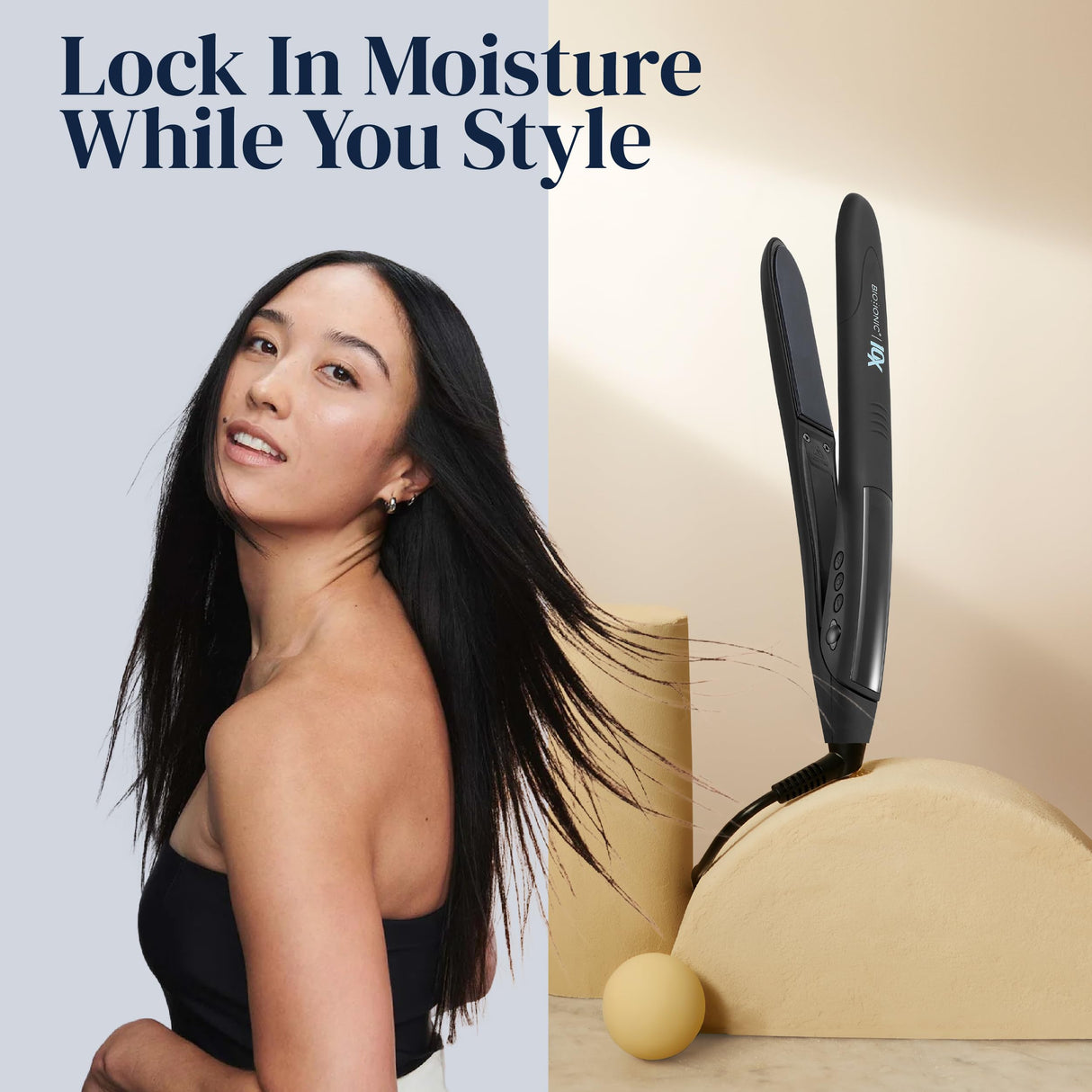 Bio Ionic 10X Styling Iron, 1" Hair Straightener with Moisturizing Heat Technology, Flat Iron for 10-Minute Styling, Hair Straightener and Curler