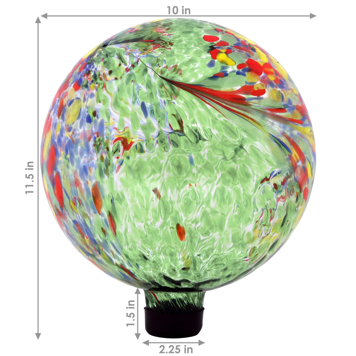 Sunnydaze 10-Inch Gazing Ball for Garden - Glass Gazing Globe for Outside - Garden Orb Yard Decor, Great for Outdoor Enthusiasts - Green Artistic