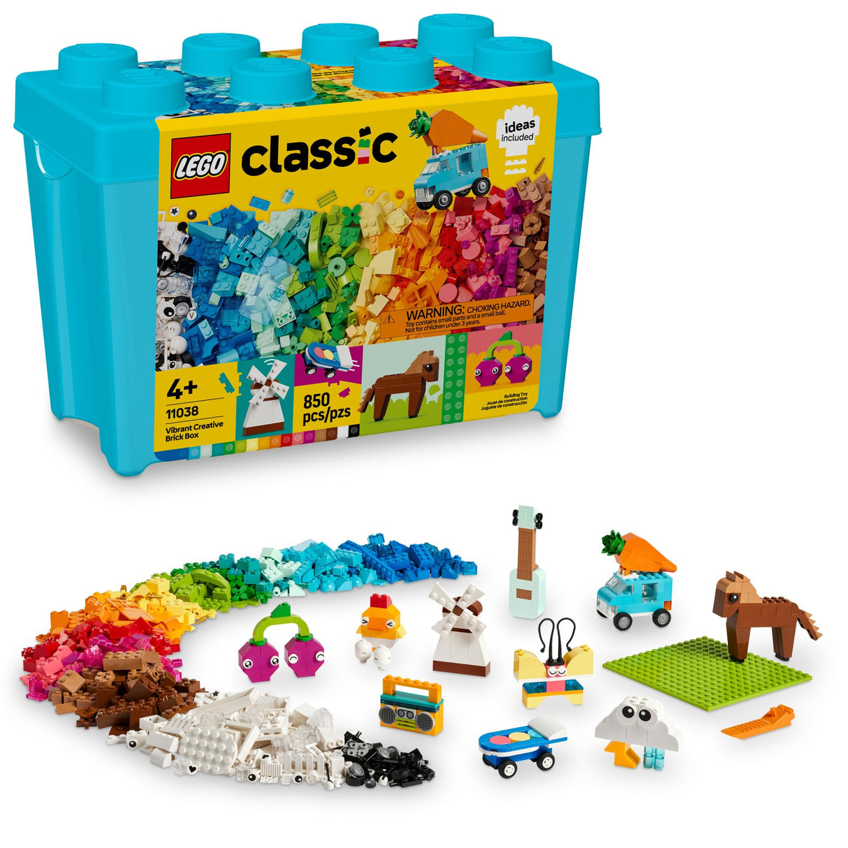 LEGO Classic Vibrant Creative Brick Box Building Blocks - Sensory & Learning Toys for Boys & Girls, Ages 4+ Years - Pretend Play Preschool Toys - Gift for Christmas - 11038