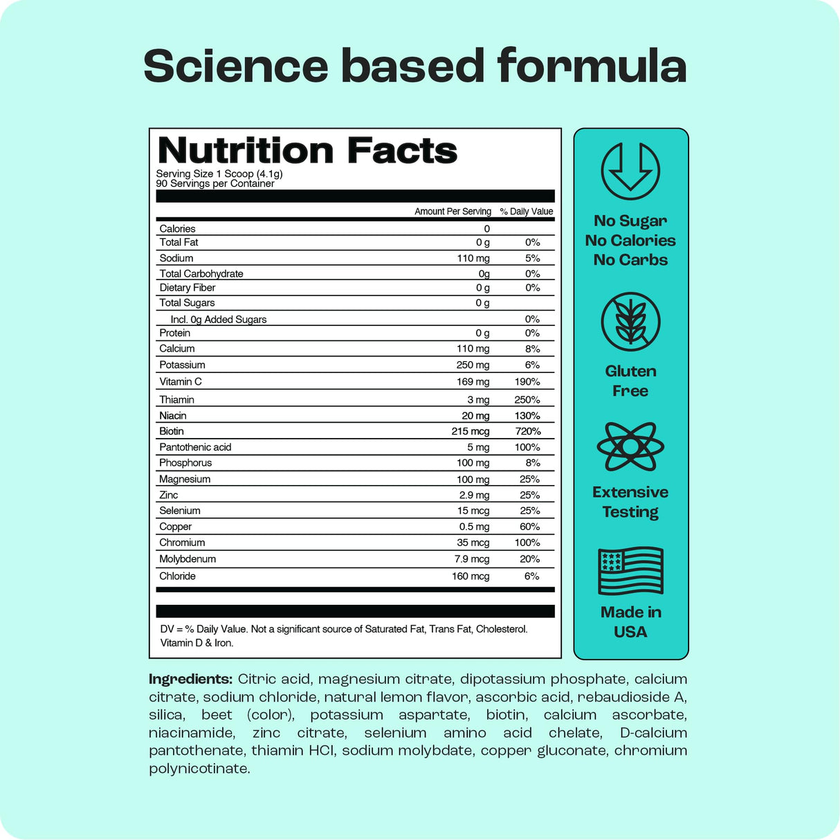 KEY NUTRIENTS Multivitamin Electrolytes Powder No Sugar - Fresh Pink Lemonade Electrolyte Powder - Endurance & Energy Supplement - Hydration Powder - No Calories - 90 Servings - Made in USA