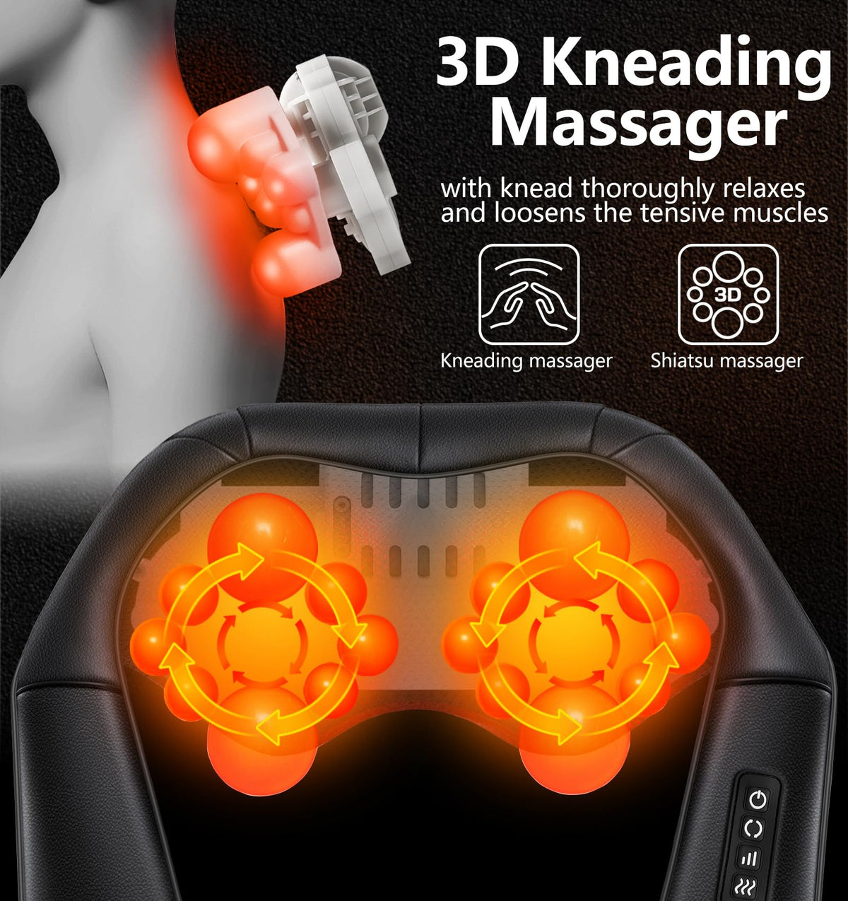 Neck Massager for Pain Relief Deep Tissue with Heat, Gifts for Women Men