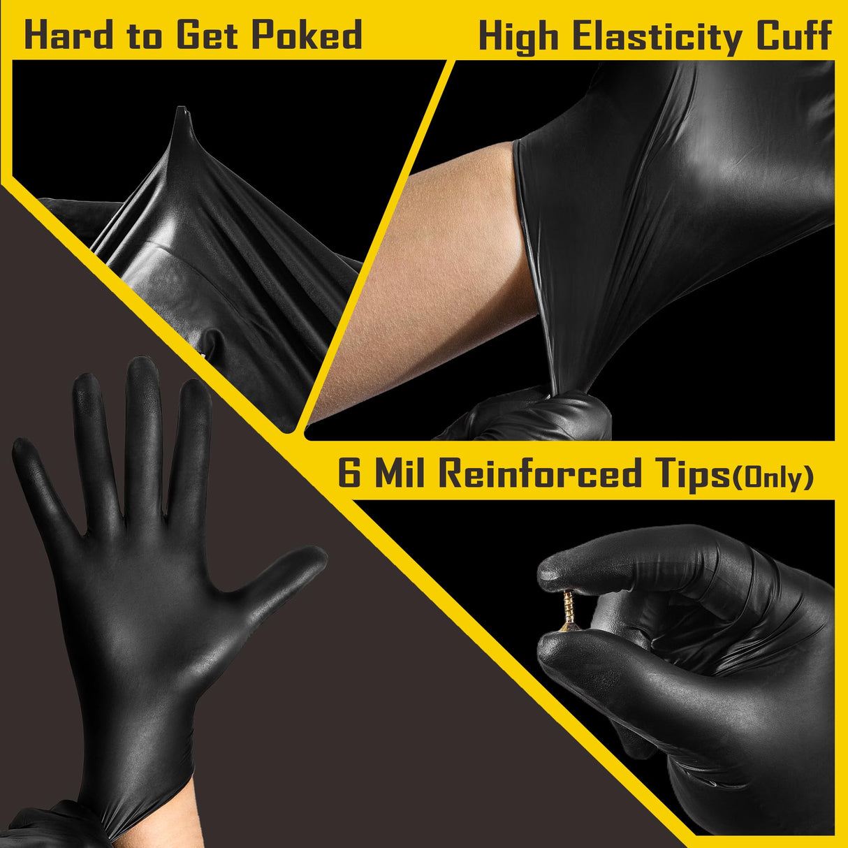 COOLJOB 5 Mil Disposable Nitrile Gloves, Heavy Duty Gloves for Household Cleaning, Cooking, Food Safe & Powder Free, 1000 Count Large