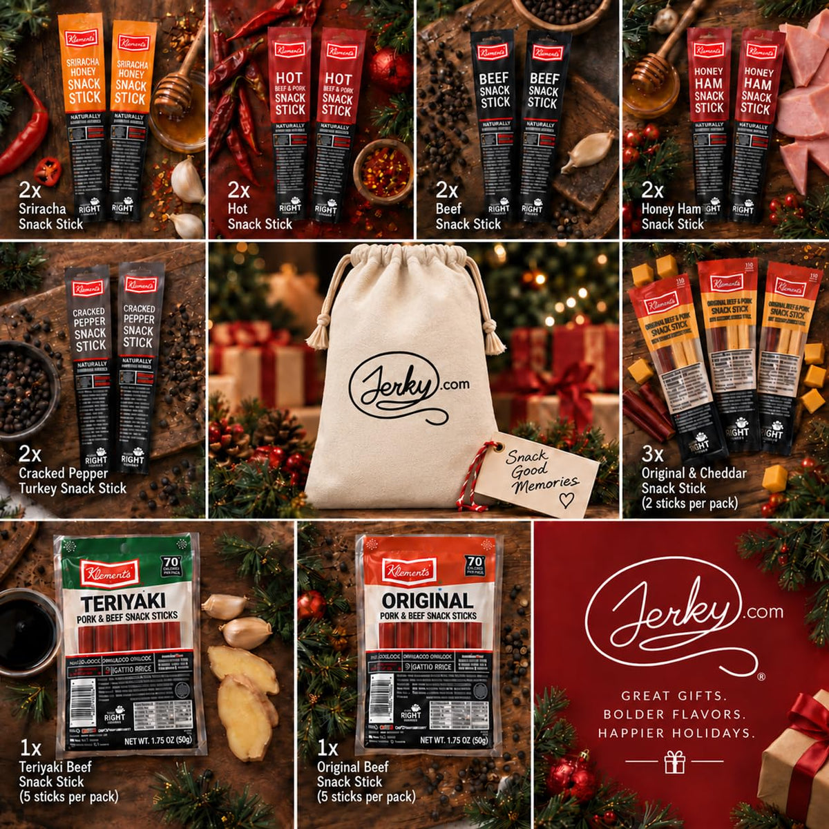 Jerky.com 26pc Meat Sticks Jerky Variety Pack - Beef Jerky Gifts for Men