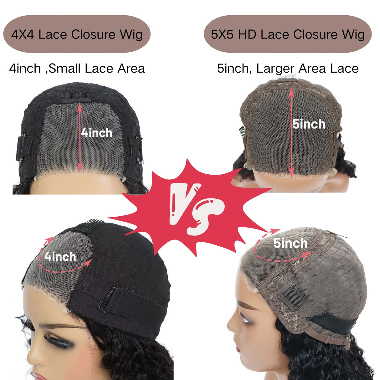 20 Inch Glueless Wigs Human Hair Pre Plucked Pre Cut 5x5 HD Lace Closure Wigs Human Hair Deep Wave Human Hair Wigs For Black Women 180% Density Brazilian Virgin Deep Wave Lace Front Human Hair Wig