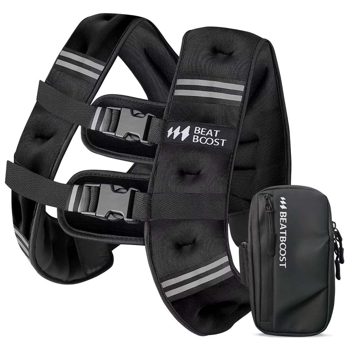 Weighted Vest for Women Men BeatBoost 20 lb Weight Vest with Ironsand for Walking Strength Training Running Workout Black