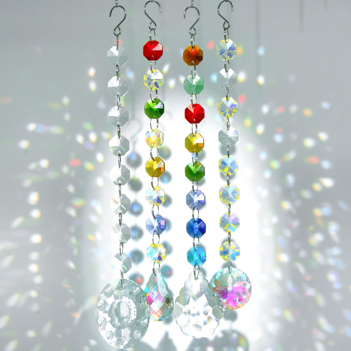 DIY Suncatchers 212pcs Sun Catchers Making Kit for Adults Clear Hanging Prism Sun Catcher with Crystals Rainbow Maker 12 Hanging Glass Prisms Parts Suncatcher Home/House Garden Decor (Creative Styles)